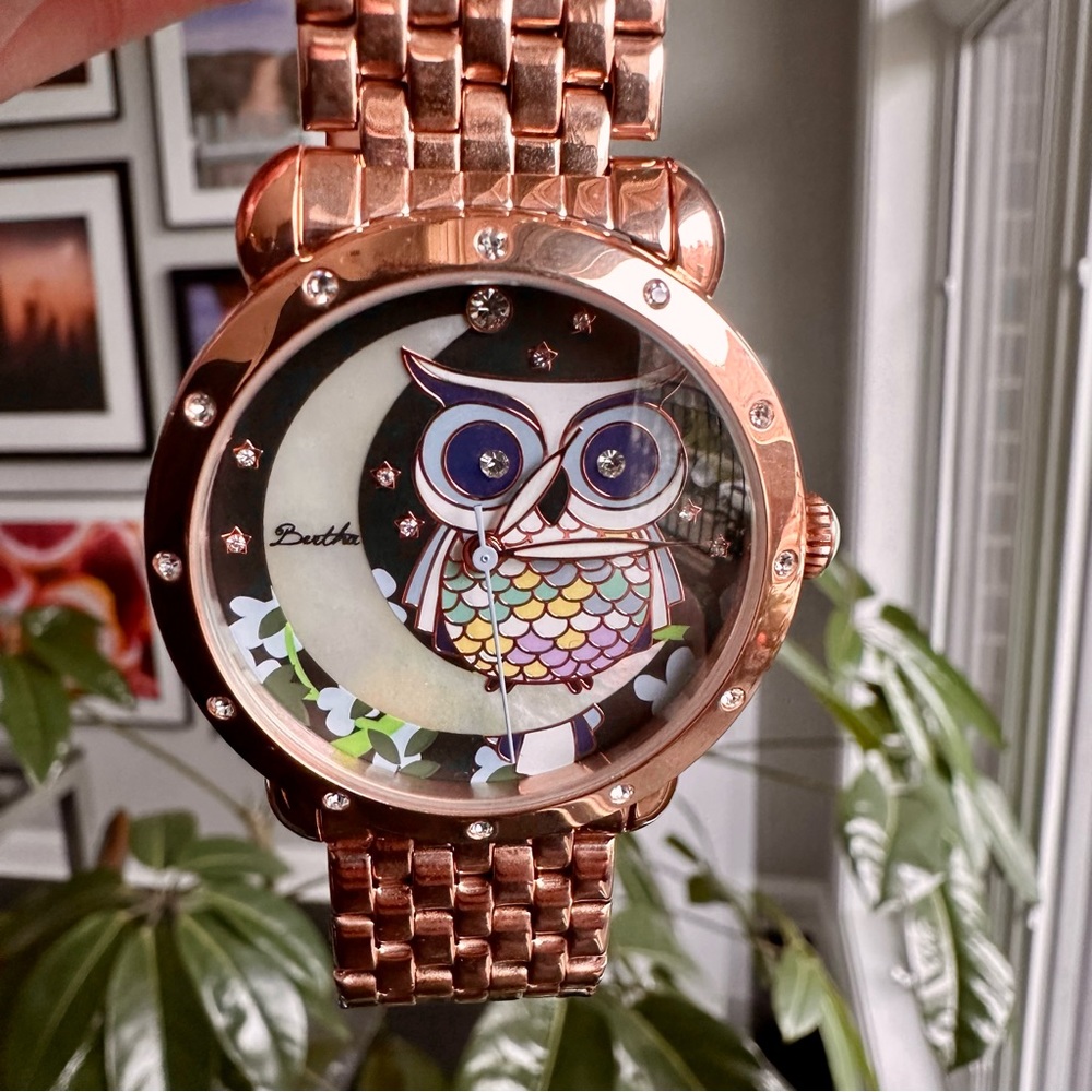 Like-new Bertha Ashley Mother of Pearl Ladies’ Watch - Rose Gold Tone